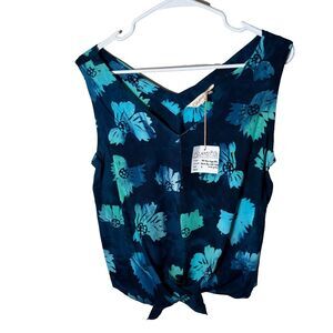 Island Collection Tank Top Women's Small V-Neck Tie Dye Floral Colorful Shirt